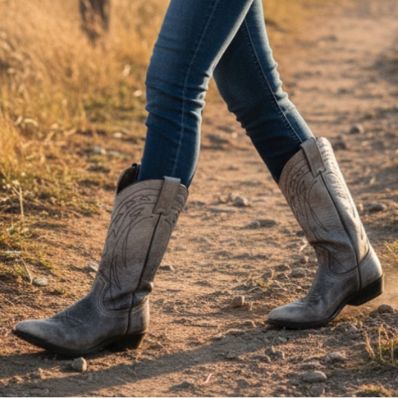 $499 Frye Billy Pull On Ombre Distressed Vintage Black White Western Cowboy Boot - Picture 1 of 13